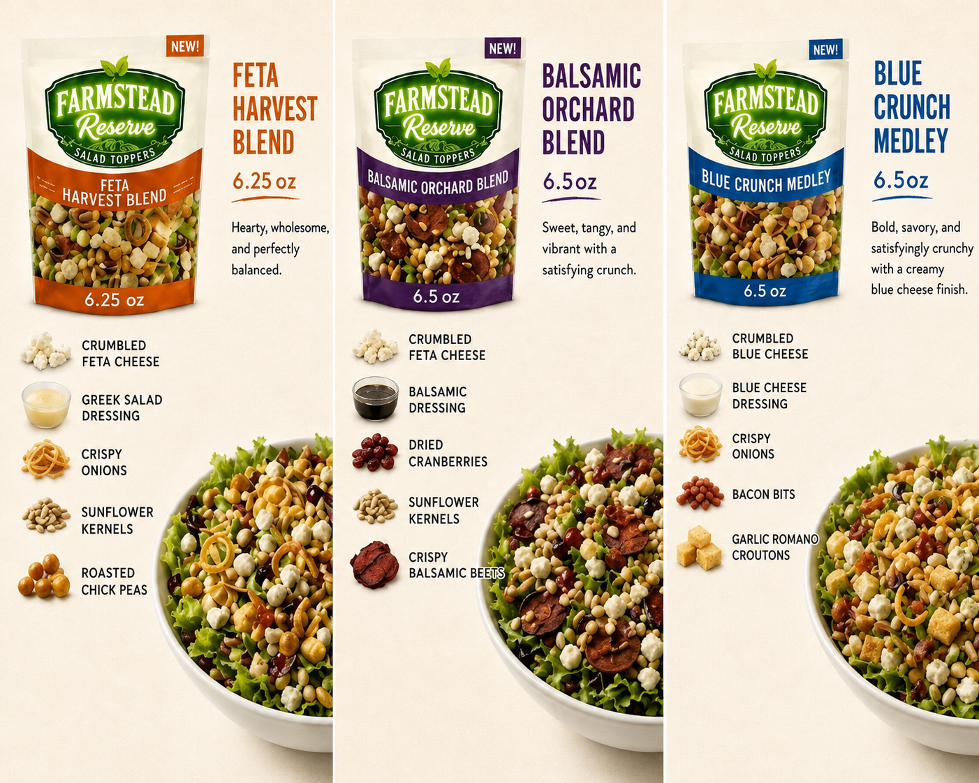 Farmstead Reserve Salad Toppers varieties